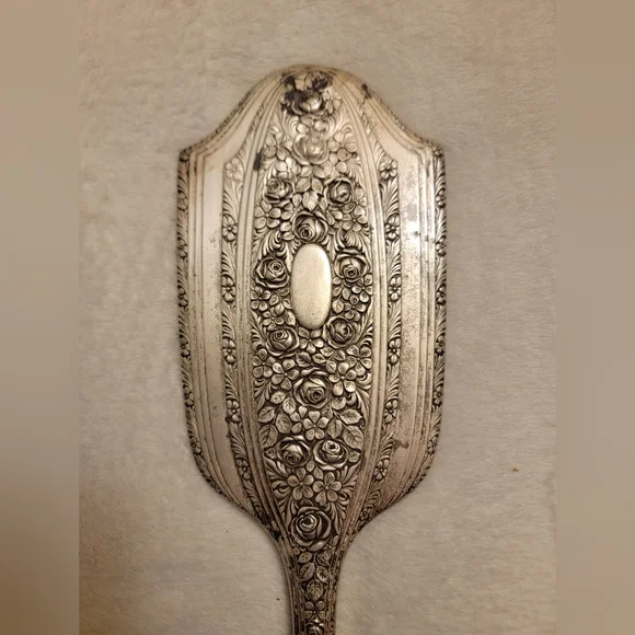 19th Century sterling silver hand mirror - Picture 6 of 9